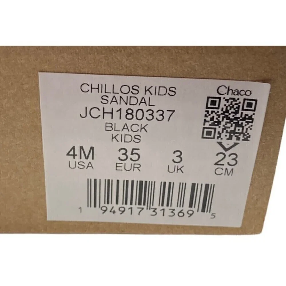 Chaco Chillos Kids Slip-On Sandals Size 4M Ultralight Comfort Black